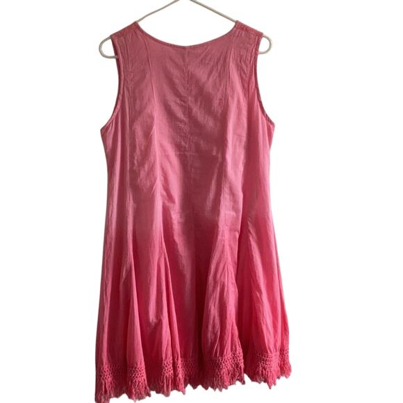 Pure Hem Ombre Embroidered Pink Midi Dress - Picture 6 of 9